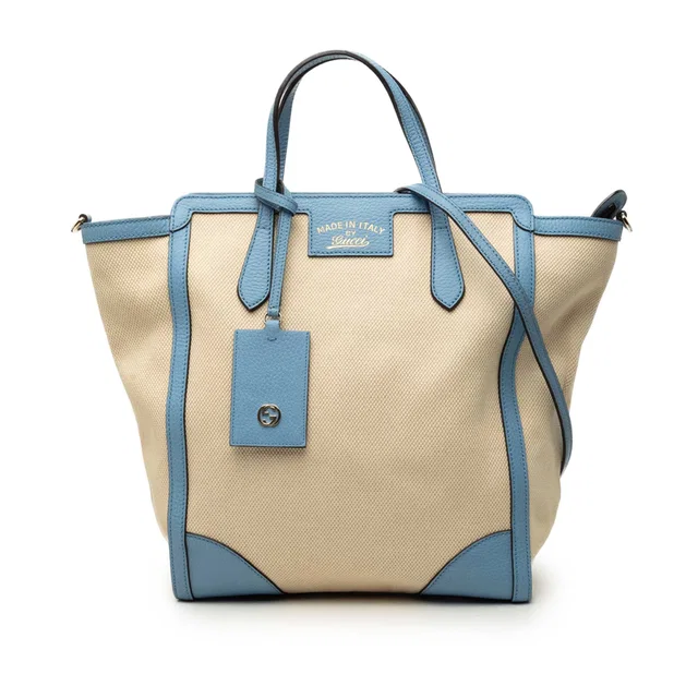 Blue Gucci Leather Swing Convertible Tote Satchel in Blue Leather from Designer Revival, photo 1 of 1