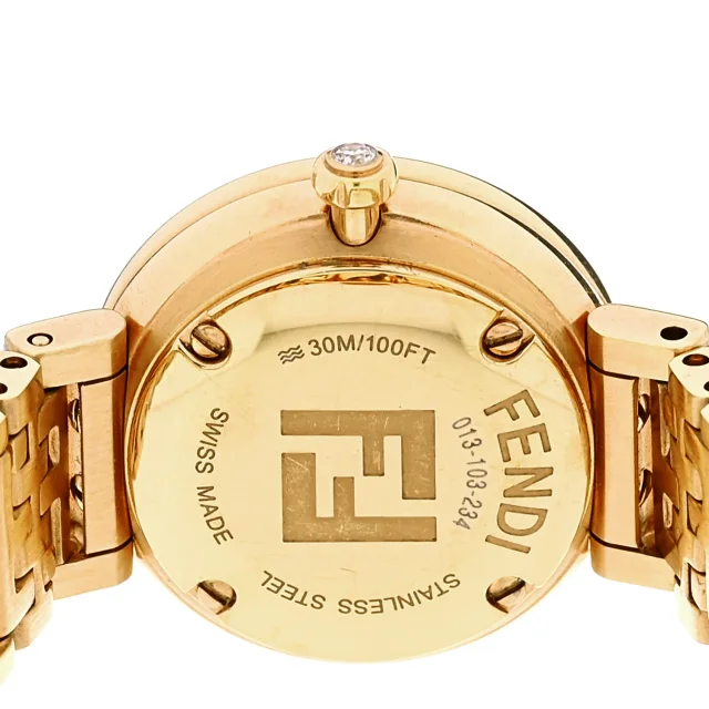 Stainless Steel Diamond Bezel Malachite 19mm Fendi Forever Quartz Watch from FASHIONPHILE, photo 4 of 5