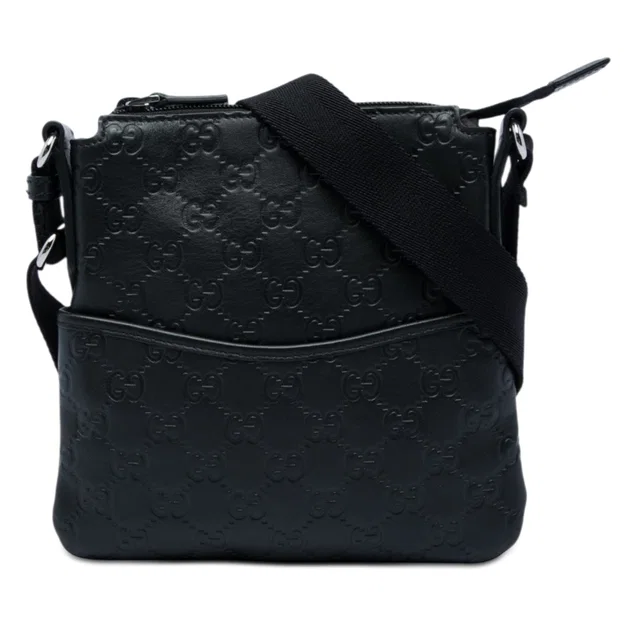 Black Gucci Guccissima Crossbody in Black Leather from Designer Revival
