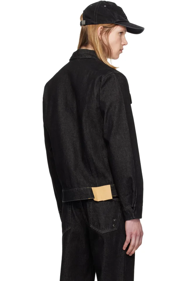 Silas Black Blouson Denim Jacket, photo 3 of 4 from SSENSE