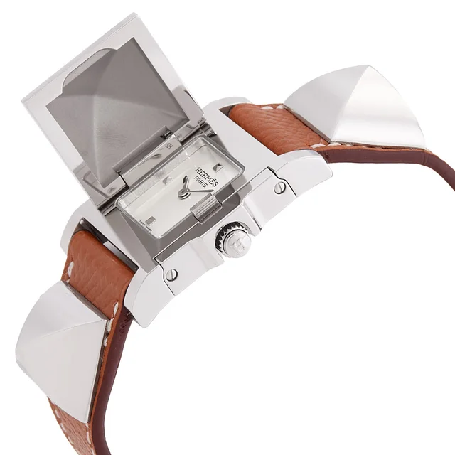 Hermes Medor White Dial Ladies Brown Leather Watch 028321WW00, photo 2 of 4 from Jomashop