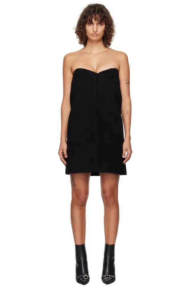 We11done Black Sweetheart Minidress, image 1 of 1 from SSENSE
