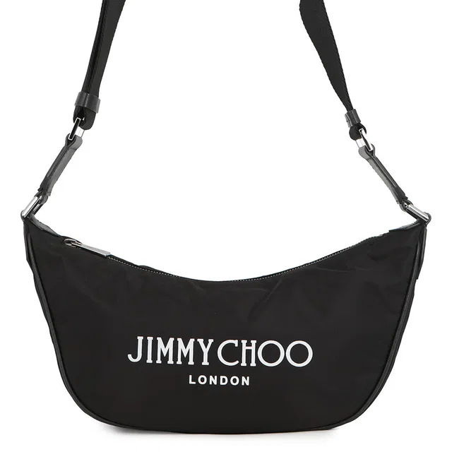 Jimmy Choo Logo Shoulder Bag Black Nylon in Black Nylon from GALLERY RARE