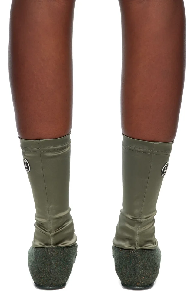 Kiko Kostadinov Khaki Proxima Low Ballerina Boots, photo 2 of 5 from SSENSE