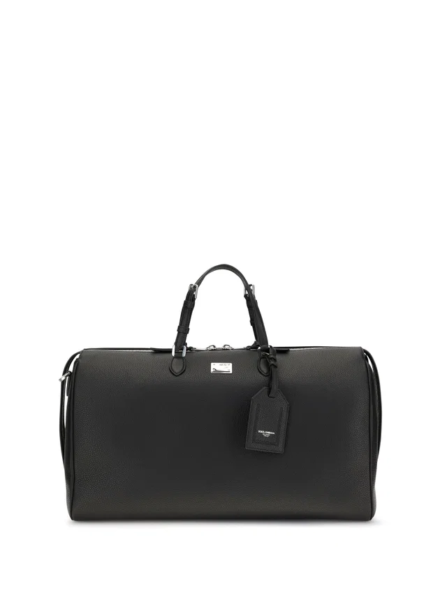 Dolce & Gabbana Travel Bag — Black Calf Leather Top Handle in Black Calfskin from HEWI