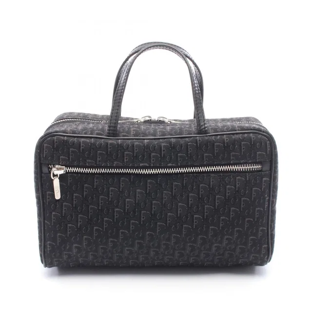 Dior Handbag Street Chic Trotter Black Canvas Leather in Black Canvas from The Reluxe
