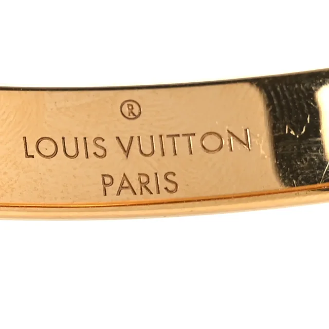 Louis Vuitton Brass Monogram Nanogram Cuff S Gold in Gold from FASHIONPHILE, photo 4 of 6
