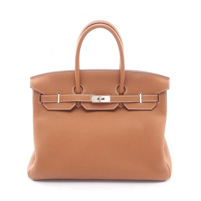 Hermès Handbag Birkin 35 Gold Leather in Gold Leather from The Reluxe