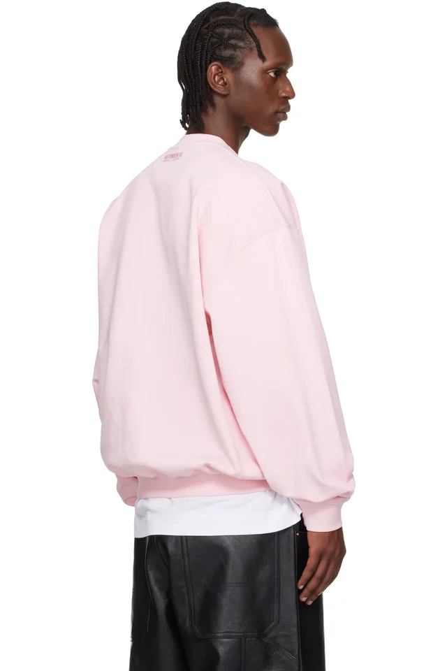 VETEMENTS Pink 'Paris' Embroidered Sweatshirt, photo 3 of 4 from SSENSE