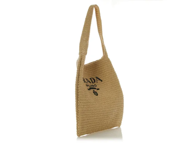 Prada Bianco Raffia Shopping Tote in Raffia from Ann's Fabulous Finds, photo 5 of 9