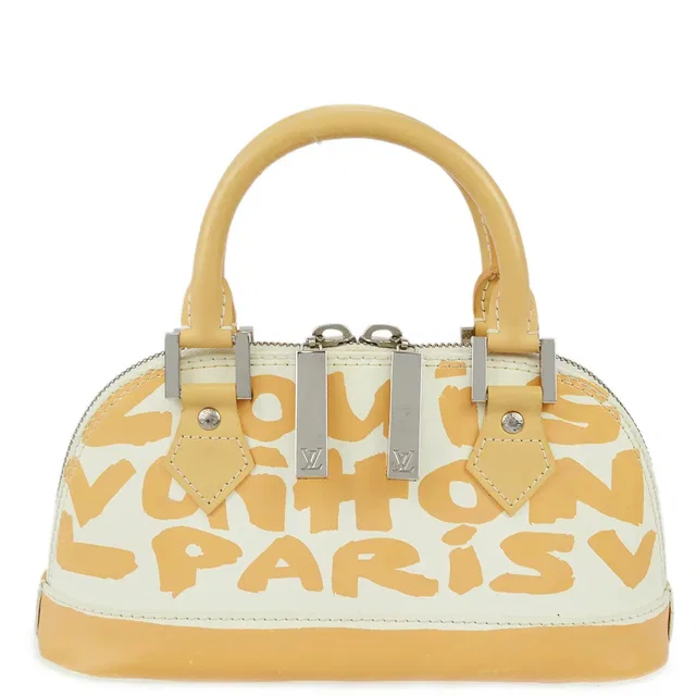 Louis Vuitton 2001 Beige Graffiti Alma PM Handbag M92178 in Beige Leather from AMORE Vintage Tokyo