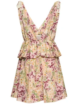 Agua By Agua Bendita Flared dress with V-neckline in 100% Cotton, photo 5 of 5 from LUISAVIAROMA