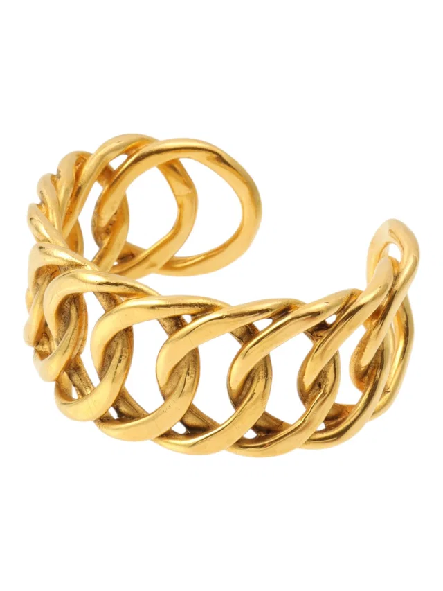 Chanel CC Mark Chain Bangle Gold in Gold from VINTAGE QOO TOKYO