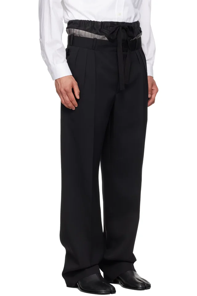 Maison Margiela Black 'Anonymity of the lining' Trousers, photo 2 of 4 from SSENSE
