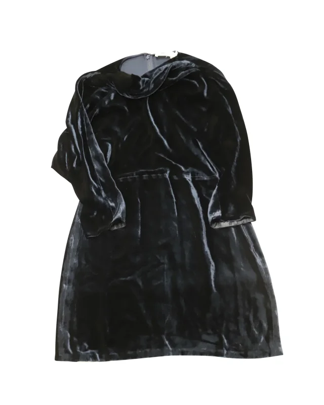 A.L.C. ALC Marin Velvet Dress in Navy Blue Viscose in Blue, photo 3 of 5 from ShopSimon