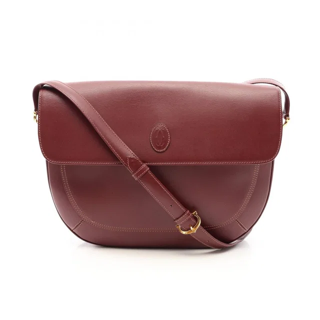 Cartier Shoulder Bag Must Line Bordeaux Leather in Burgundy Leather from The Reluxe
