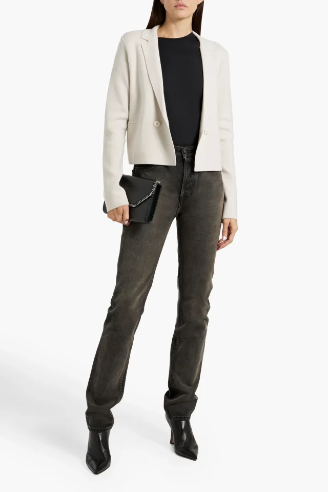 Rag & Bone Joy Cropped Double-Breasted Merino Wool-Blend Blazer, photo 2 of 4 from THE OUTNET