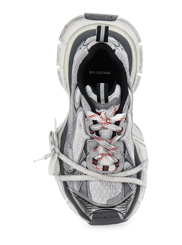 BALENCIAGA Sneakers '3XL' with Logo on the Toe in Metallic Tech Fabric Mix for Women in Grey 55% Polyurethane 45% Polyester, photo 7 of 8 from Gaudenzi Boutique