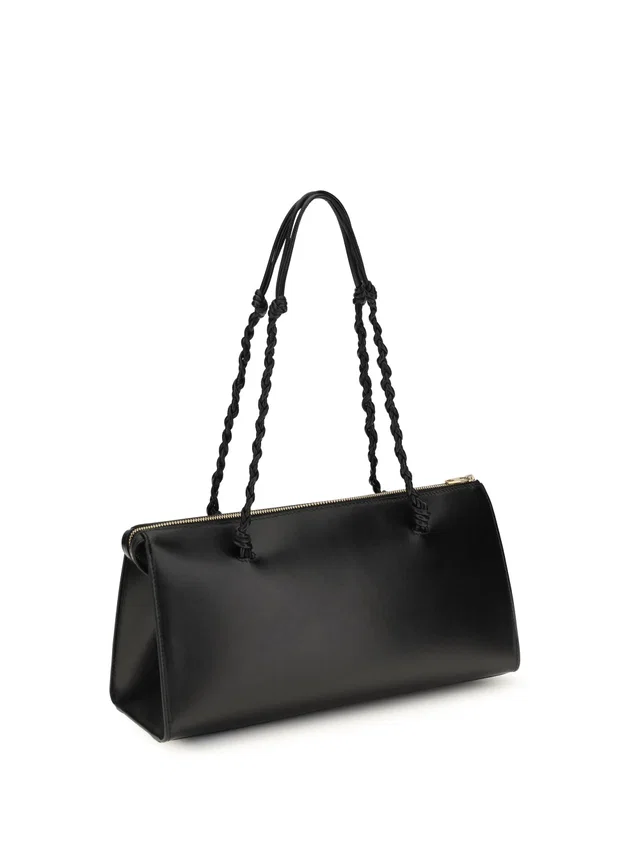 Jil Sander Tangle Shoulder Bag — Black Calf Leather (bos Taurus) in Black Calfskin from HEWI