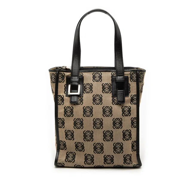 Beige LOEWE Anagram Canvas Handbag in Beige Canvas from Designer Revival