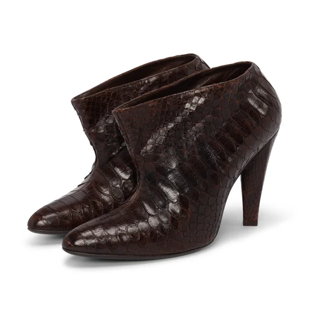 Balenciaga Ankle Boots 38.5 in Brown Python from Blue Spinach