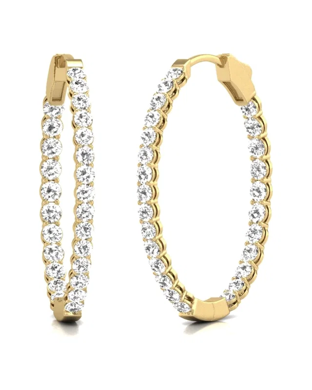Diana M Lab Grown Diamonds Diana M. Fine Jewelry 14K 2.00 ct. tw. Lab Grown Diamond Hoops, image 1 of 1 from Gilt