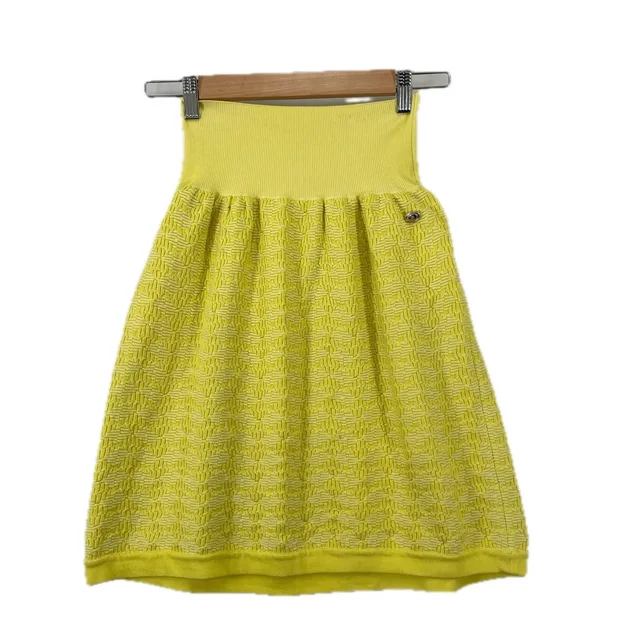 Chanel Flare Skirt SS Cotton Yellow 36 in Yellow from The Reluxe