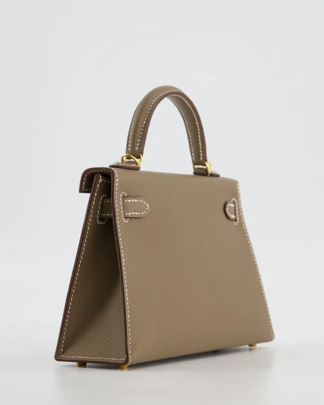 HOT* Hermès Mini Kelly II 20 Bag in Taupe Epsom leather from Sellier, photo 14 of 24
