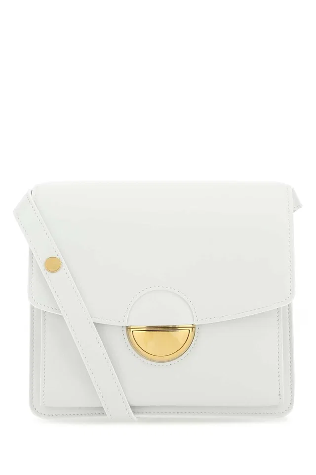 Proenza Schouler Curved Metal Closure Shoulder Bag — White in White Leather from HEWI