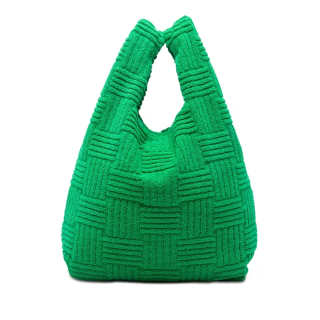 Green Bottega Veneta Terry Cloth Shopping Tote in Green from Designer Revival