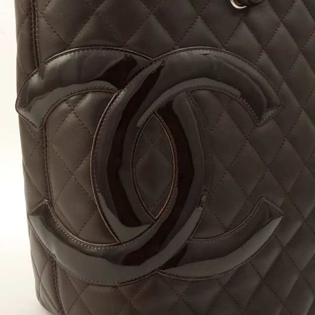 Chanel tote bag L, brown, made around 2005 in Brown Lambskin from VINTAGE QOO TOKYO, photo 9 of 19