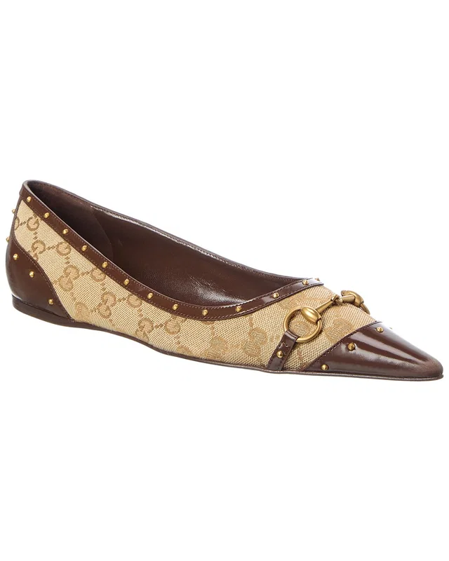 Gucci Savoy GG Canvas & Leather Ballerina Flat, image 1 of 1 from Gilt