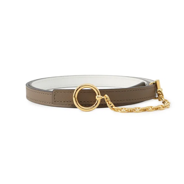 Hermès Carrousel Belt Size 75 Beige Dweimar/White Swift Leather Epsom in White Epsom leather from GALLERY RARE