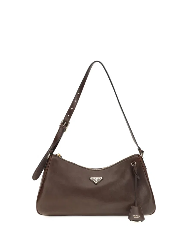 Prada Calf Leather Shoulder Bag — Brown Bos Taurus in Brown Calfskin from HEWI