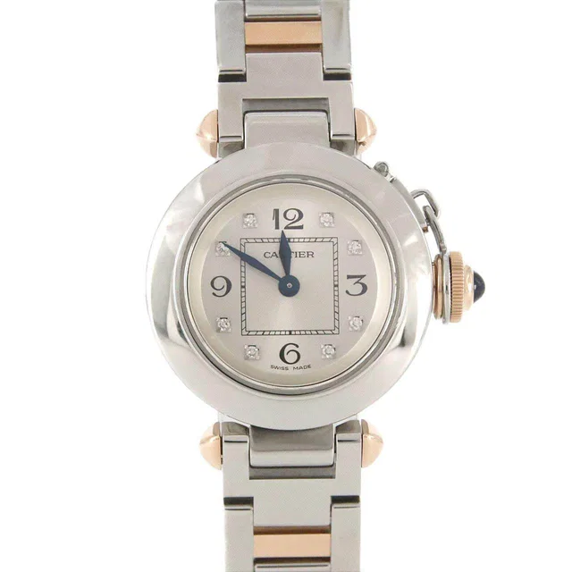 Cartier Miss Pasha Stainless Steel Pink Gold Quartz in Pink from LuxUness