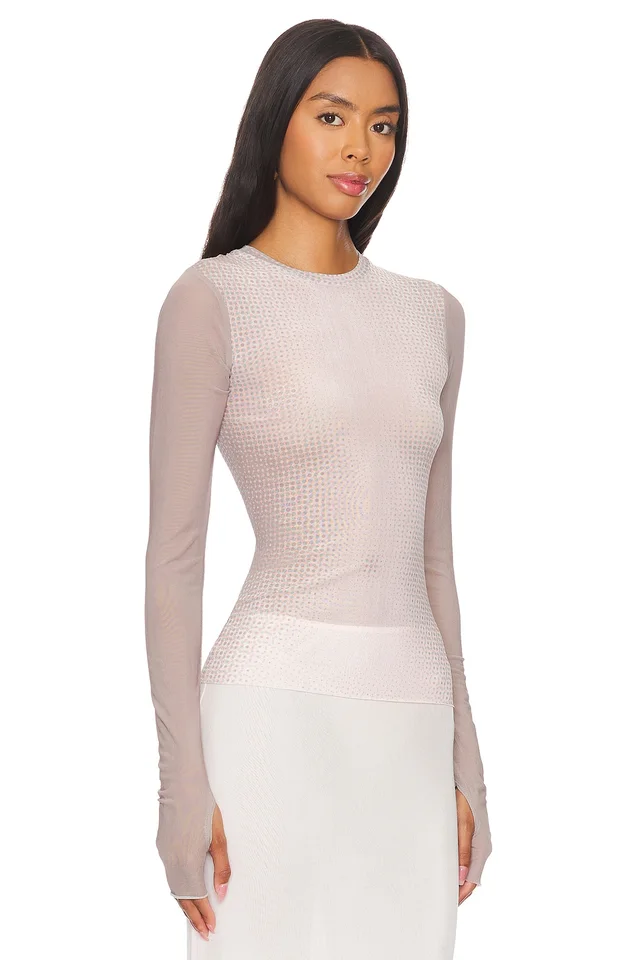 AFRM Kaylee Top in Nude Illusion, photo 3 of 9 from REVOLVE (Canada)