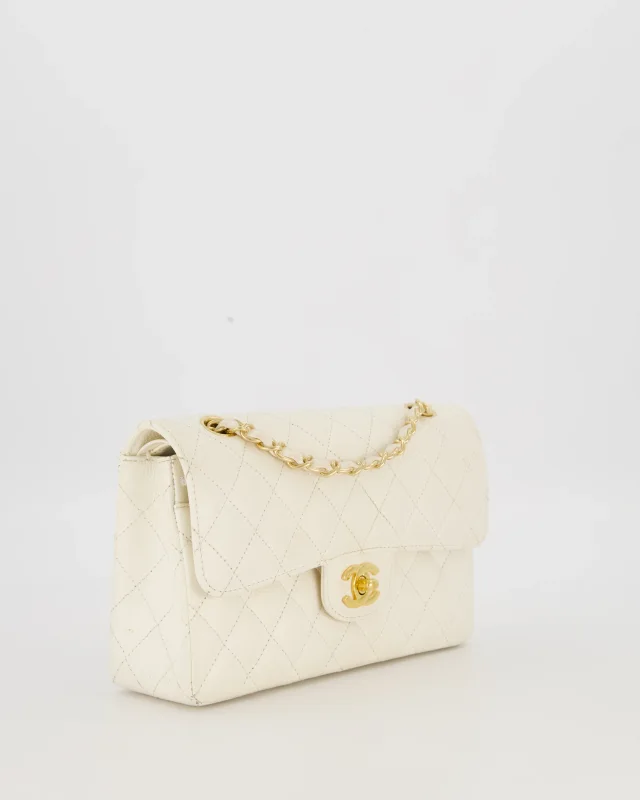 Chanel Vintage White Small Classic Double Flap Bag in White Caviar leather from Sellier, photo 4 of 20