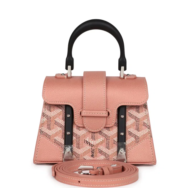 Goyard Saigon Structure Nano Pearly Coral Goyardine Palladium Hardware in Calfskin from Madison Avenue Couture
