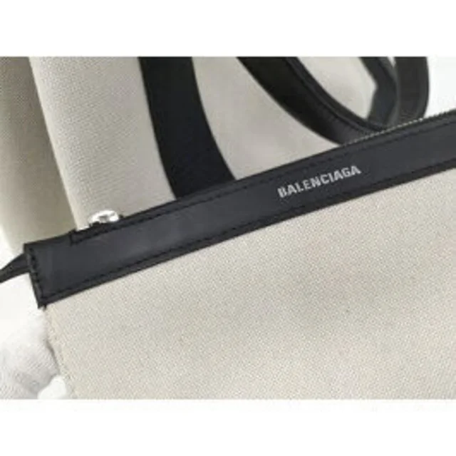 Balenciaga Navy Blue Cabas Shoulder Bag Canvas Beige Black in blue|black Canvas from Poshmark, photo 7 of 9