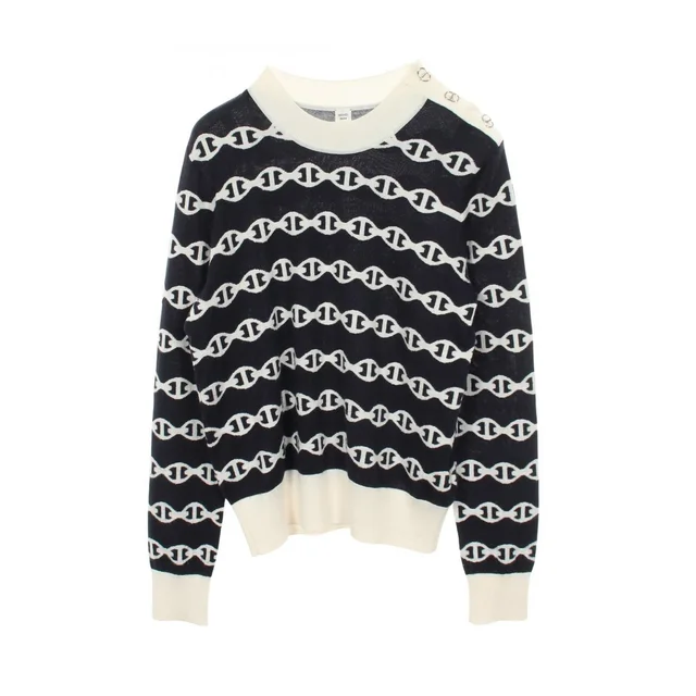Hermès Knit Chaine D'ancre Shoulder Button Cashmere Silk Sweater in Silk from The Reluxe