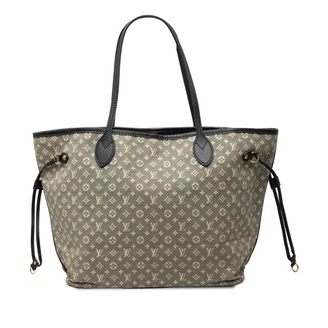 Gray Louis Vuitton Monogram Idylle Neverfull MM Tote Bag in Grey Leather from Designer Revival