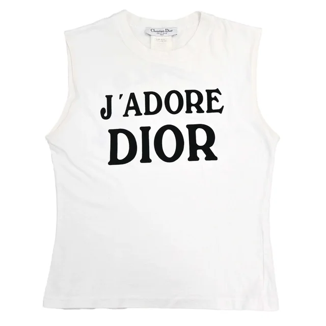 Dior 2001 Sleeveless Tank Top White #40 in White from AMORE Vintage Tokyo