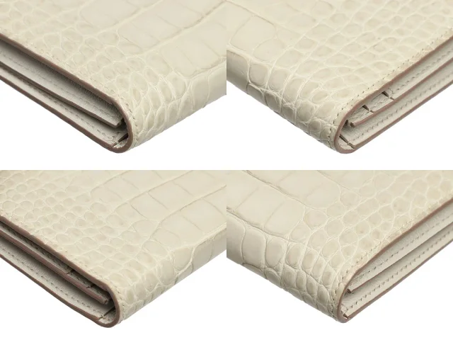 Hermès Béton Matte Alligator Béarn Wallet in Crocodile from Ann's Fabulous Finds, photo 9 of 10