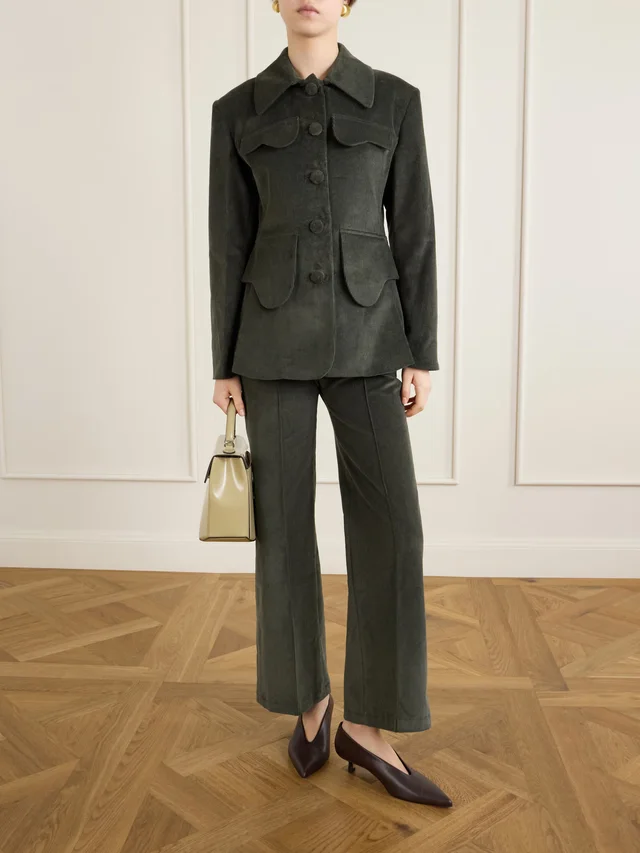 DESTREE Yoshimoto straight-leg cotton corduroy pants in Green, photo 2 of 2 from NET-A-PORTER (Canada)