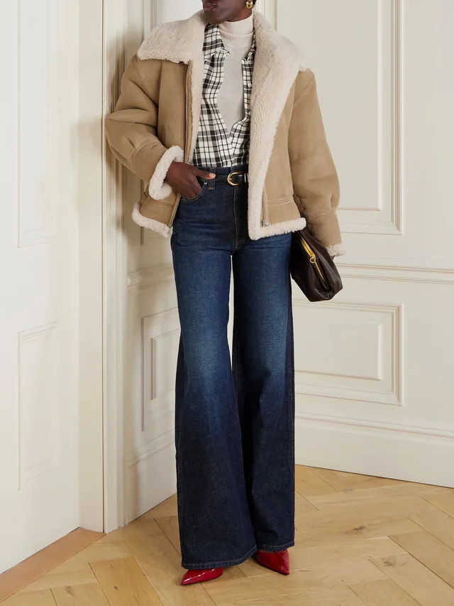 NOUR HAMMOUR Portia shearling jacket in Beige, photo 2 of 2 from NET-A-PORTER (Canada)