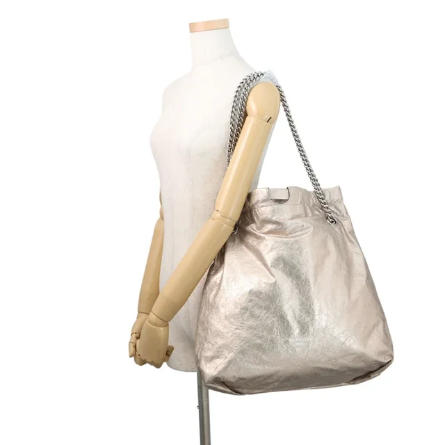 Balenciaga Crash Tote Bag MetalicBeige742941 Leather Size Medium in Leather from GALLERY RARE, photo 4 of 11