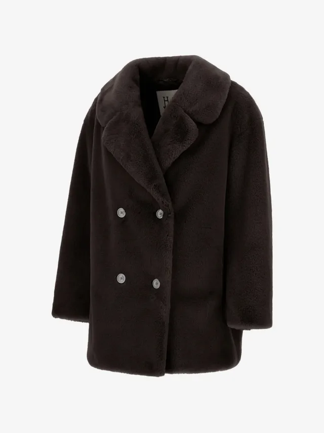Herno Double-breasted faux fur coat, photo 2 of 7 from SENSER