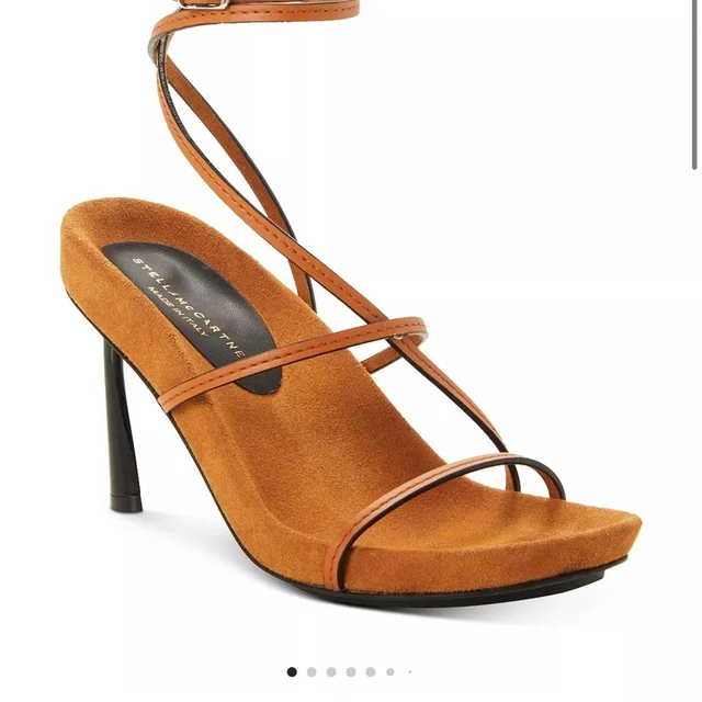 Stella McCartney Tan Suede Strappy Heeled Sandals in brown|neutral Suede from Poshmark