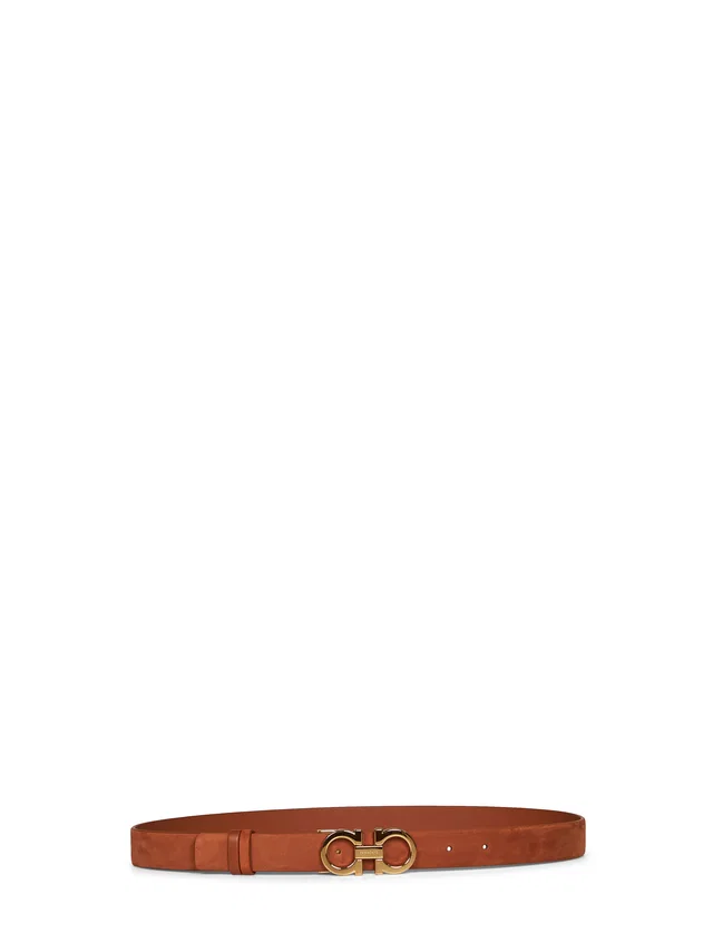 Ferragamo Gancini Belt — Camel Calf Leather in Brown Calfskin from HEWI