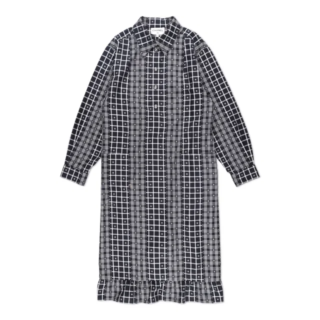 Chanel CC Logo Plaid Shirt Dress from HEWI
